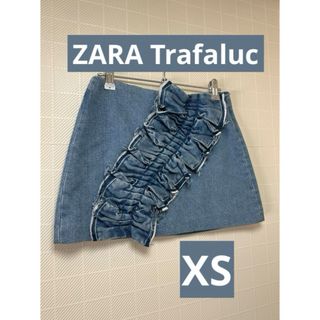 ザラ(ZARA)のZARA Trafaluc  デニム フリル スカート　XS(ミニスカート)