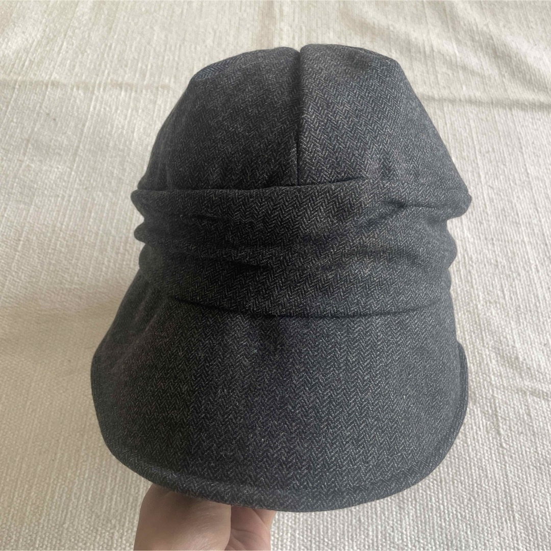 耳まであったか小顔帽子　つば広　大きいサイズ　UVカット　グレー　56〜58㎝ レディースの帽子(キャスケット)の商品写真