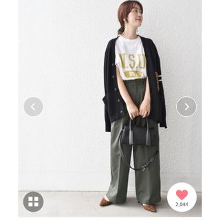 シップス(SHIPS)のSHIPS　2タックワイドチノパンツ　ダークグレー(チノパン)