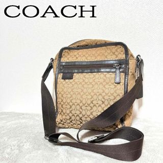 コーチ(COACH)の美品✨COACH コーチショルダーバッグハンドバッグブラウン茶総柄シグネチャー(ショルダーバッグ)