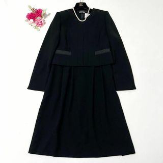 ANCHOR WOMAN ノーカラージャケット ワンピース 礼服 黒 9号