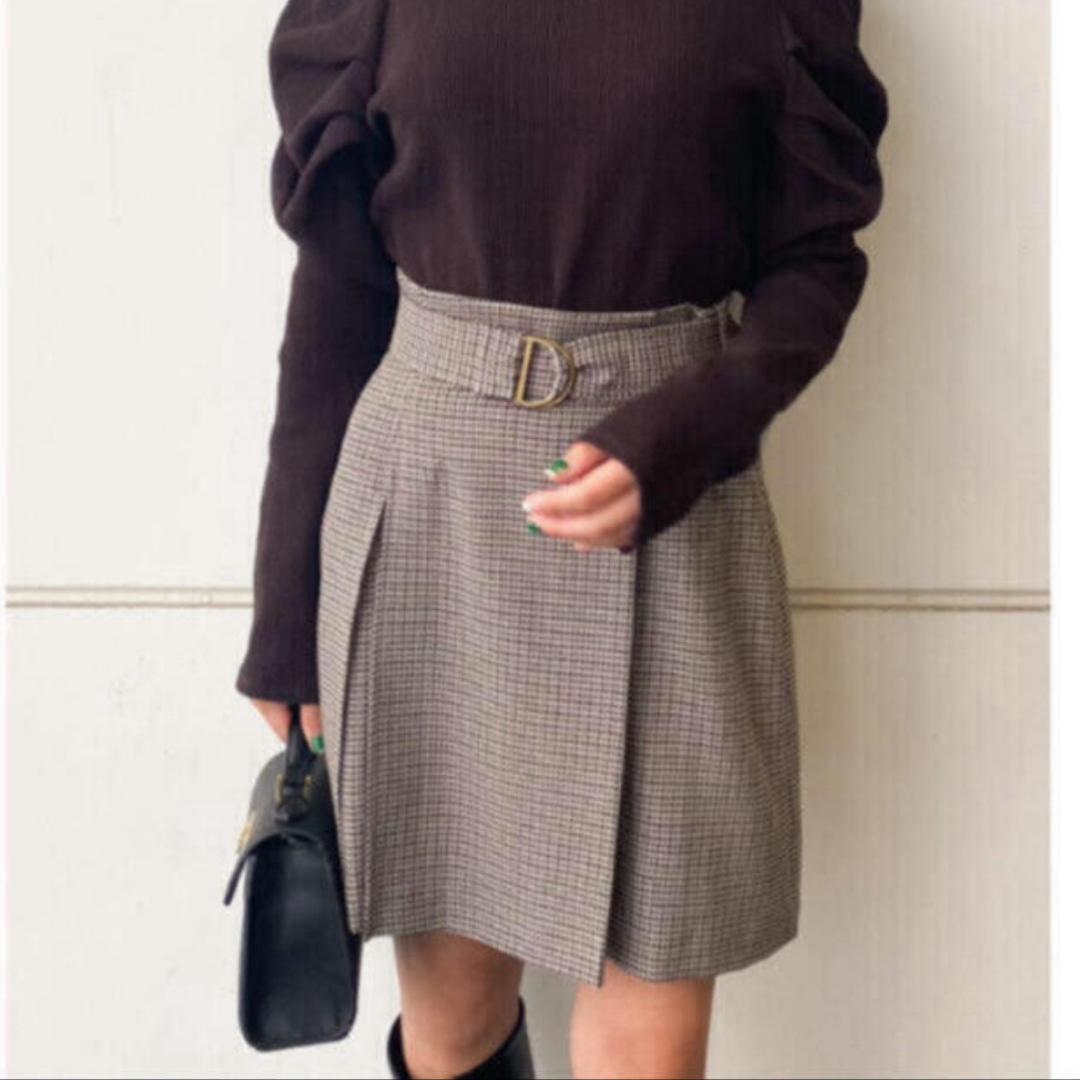 SNIDEL(スナイデル)のチェックミニベルティッドスカート snidel スナイデル OWHT 0 レディースのスカート(ミニスカート)の商品写真