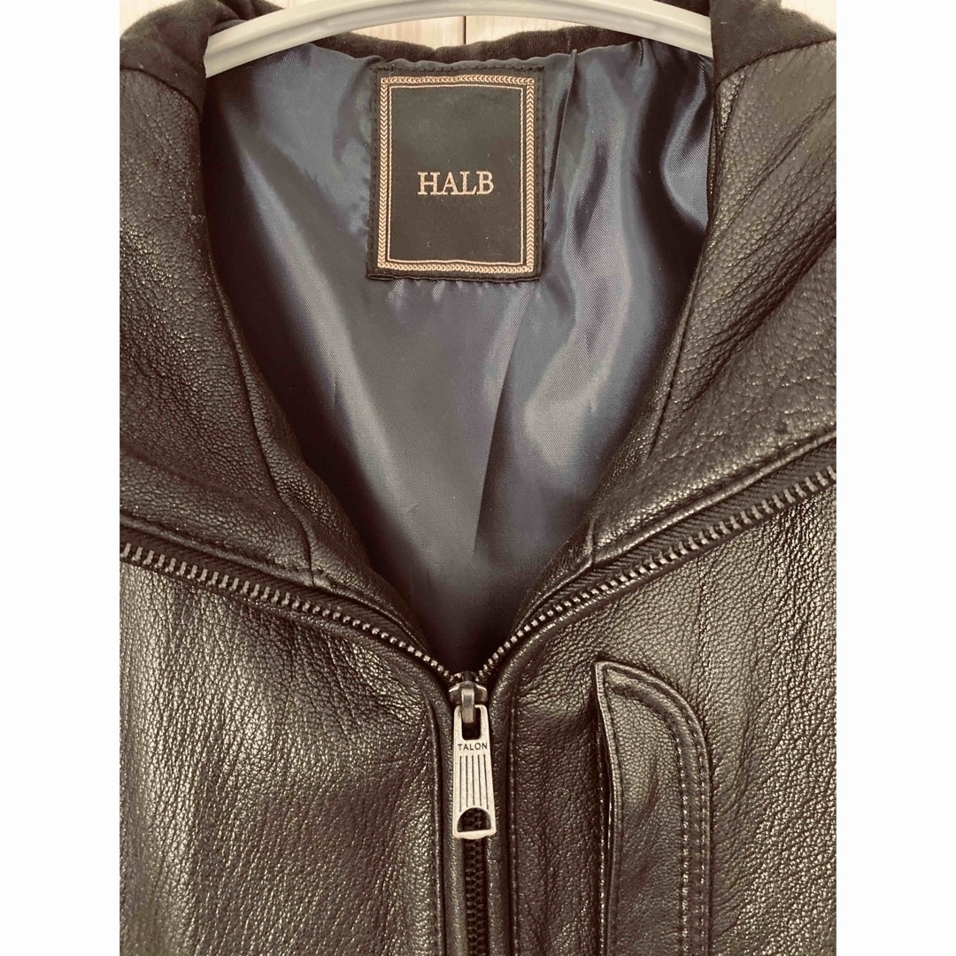 Halb(ハルプ)の【定価：約10万円】HALB（ハルプ）のフード付きゴートレザージャケット メンズのジャケット/アウター(レザージャケット)の商品写真