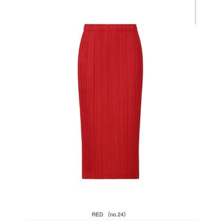 プリーツプリーズイッセイミヤケ(PLEATS PLEASE ISSEY MIYAKE)のプリーツプリーズTHICKER BOTTOMS 1スカート赤(ロングスカート)