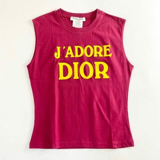 クリスチャンディオール(Christian Dior)の45b11 《美品》 Christian Dior クリスチャン ディオール J'Adore Dior Ombre Sleeveless Top ジャドール タンクトップ 40 ピンク カットソー イタリア製(Tシャツ(半袖/袖なし))
