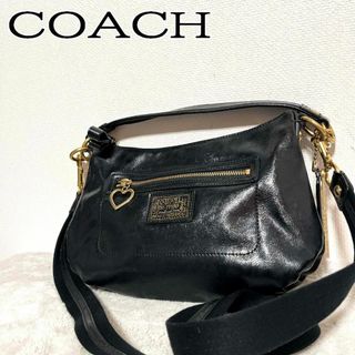 コーチ(COACH)の美品✨COACH コーチショルダーバッグハンドバッグブラック黒グラフィティロゴ(ショルダーバッグ)