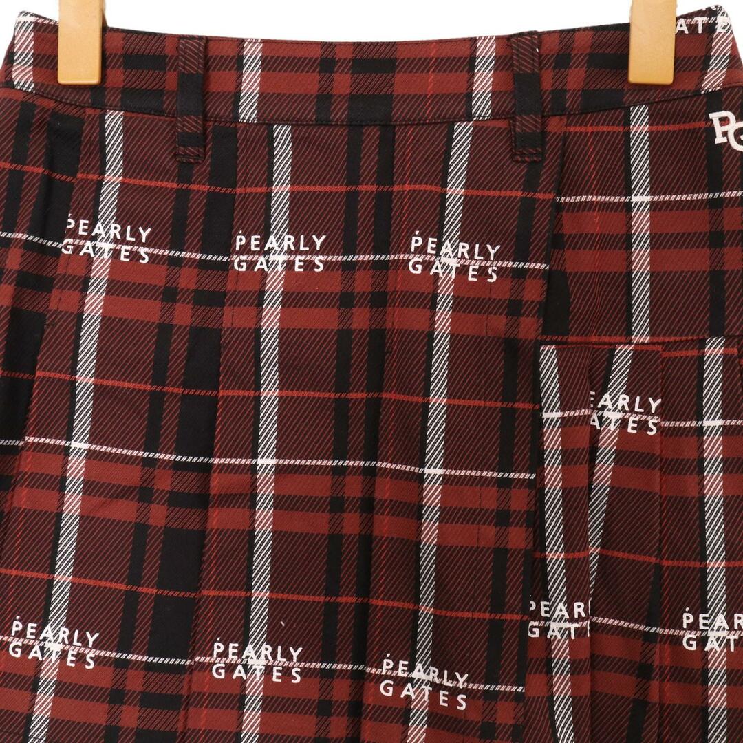 PEARLY GATES(パーリーゲイツ)のパーリーゲイツ 23年製 ブラウン コットンストレッチカルゼチェック スカート OO レディースのスカート(その他)の商品写真
