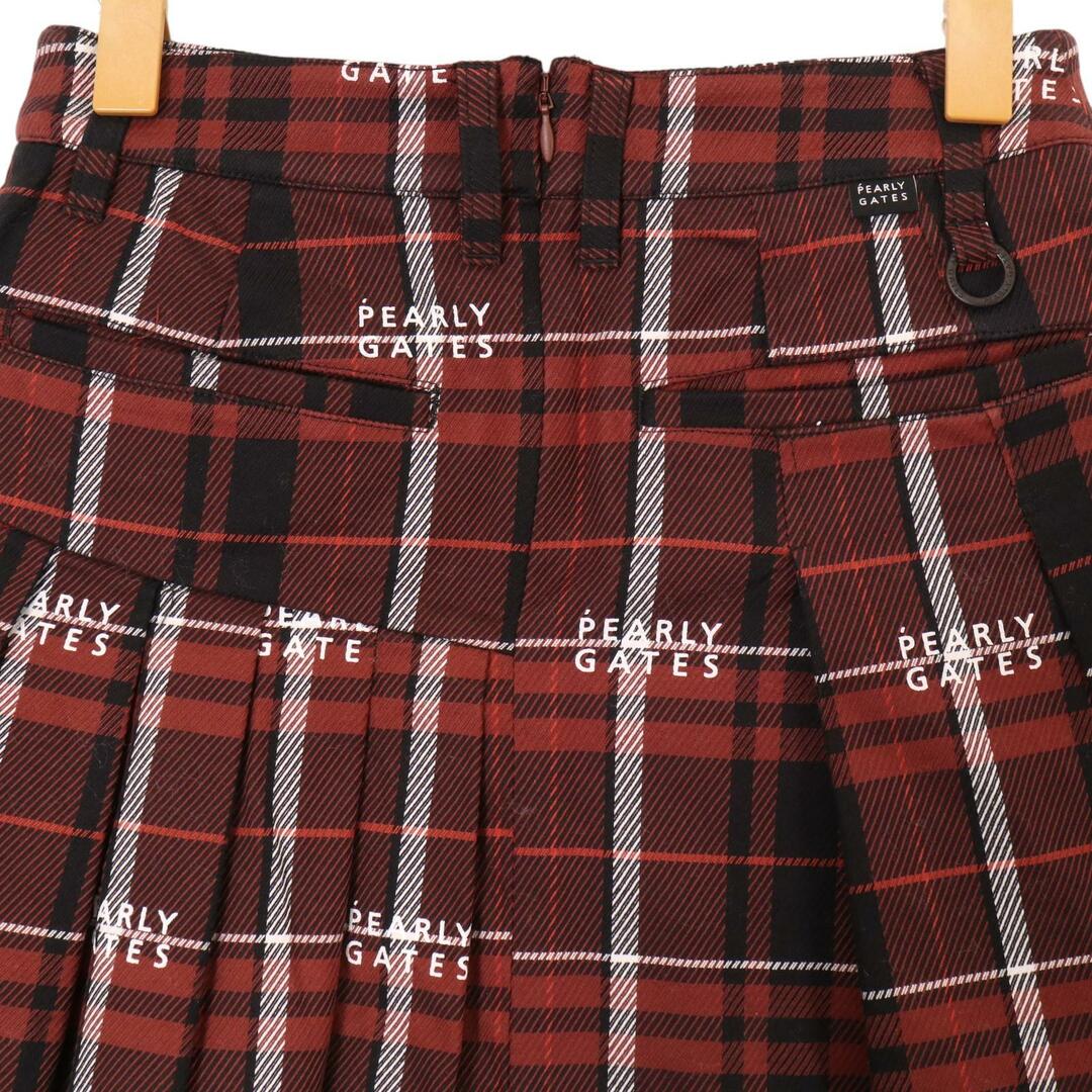 PEARLY GATES(パーリーゲイツ)のパーリーゲイツ 23年製 ブラウン コットンストレッチカルゼチェック スカート OO レディースのスカート(その他)の商品写真