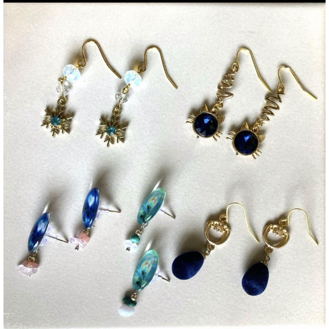 💙ブルー系ピアス🉐５点セット🩵② ハンドメイドのアクセサリー(ピアス)の商品写真