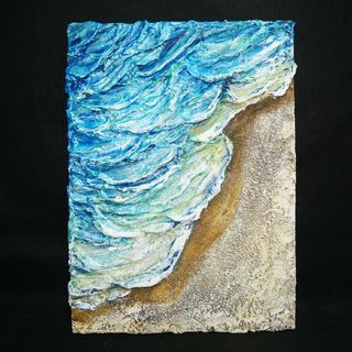 油絵 絵画 【海辺の砂浜】(絵画/タペストリー)