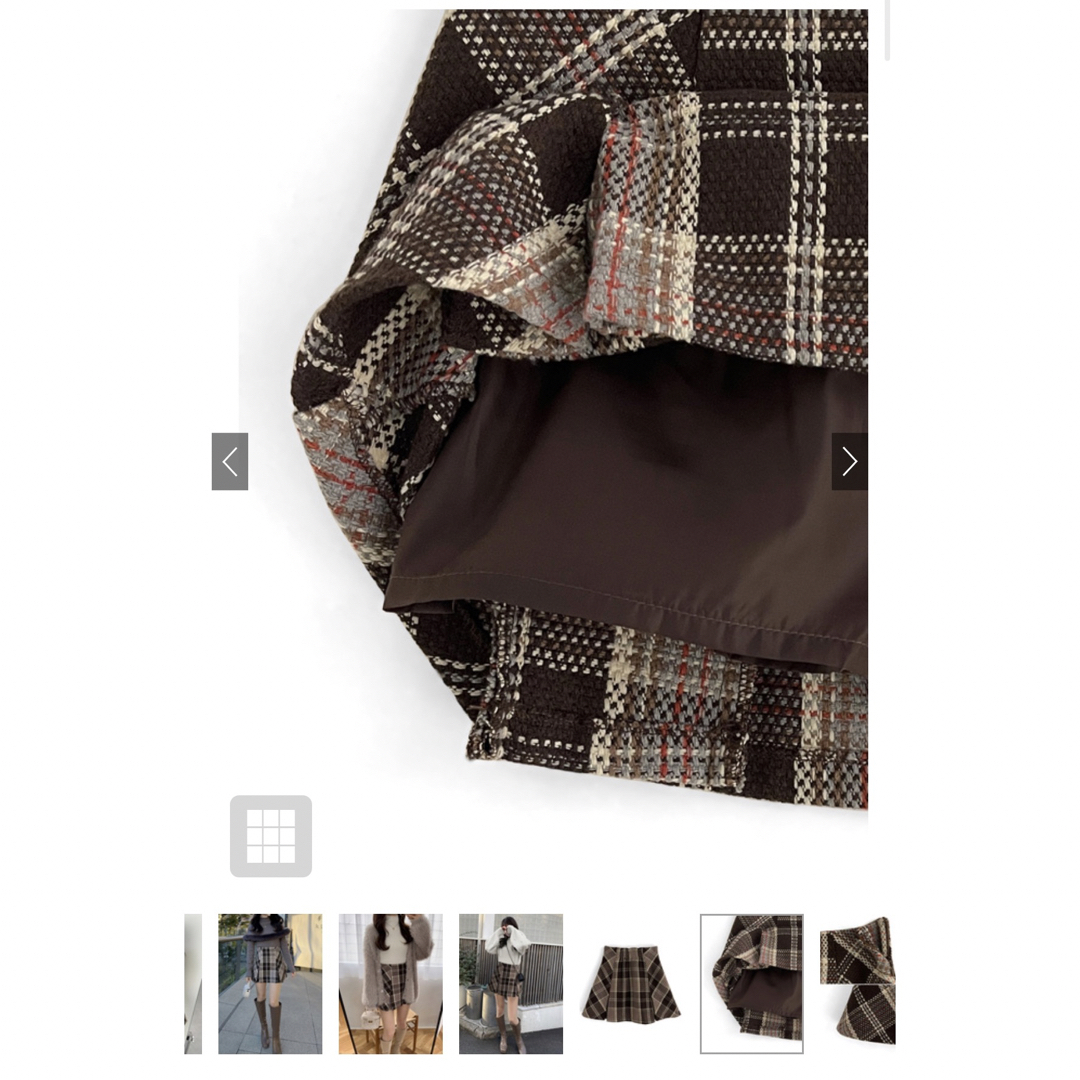 GRL グレイル インパン裏地付きチェック柄プリーツスカート[tu963] レディースのスカート(ミニスカート)の商品写真