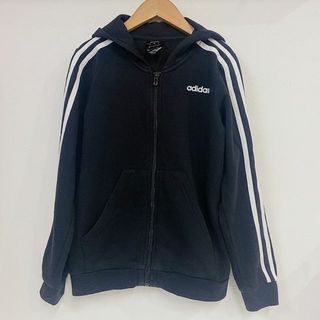 アディダス(adidas)の● adidas フード付き ジャケット スウエット ジャケット 150㎝ 黒(ジャケット/上着)