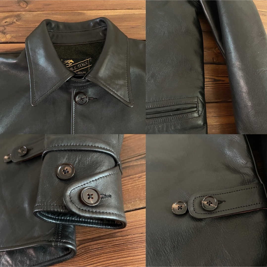 新発売　レザーカーコート　茶芯ホースハイド　馬革　レザージャケット XL メンズのジャケット/アウター(レザージャケット)の商品写真