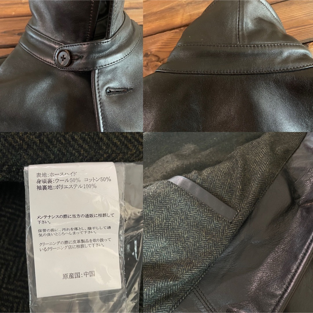 新発売　レザーカーコート　茶芯ホースハイド　馬革　レザージャケット XL メンズのジャケット/アウター(レザージャケット)の商品写真