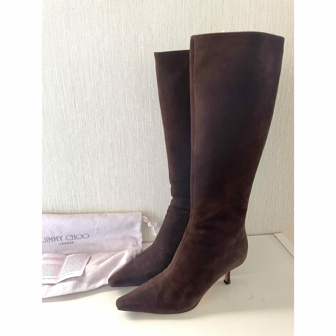 JIMMY CHOO ロングブーツ スエード ブラウン23cm 35 1/2 JIMMY CHOO ロングブーツ スエード ブラウン23cm 35 1/2