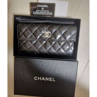 シャネル(CHANEL)のCHANEL  長財布 マトラッセ ブリリアント ココマーク  エナメル(財布)