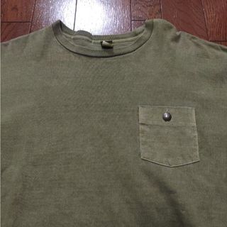 バーンズアウトフィッターズ(Barns OUTFITTERS)のBARNS GOOD ON ロンT　長袖　M　ピグメント染め　カーキ　オリーブ(Tシャツ/カットソー(七分/長袖))