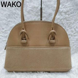 【未使用級】WAKO 銀座和光 ベージュ レザー×ハラコ シルバー金具 バッグ(ハンドバッグ)