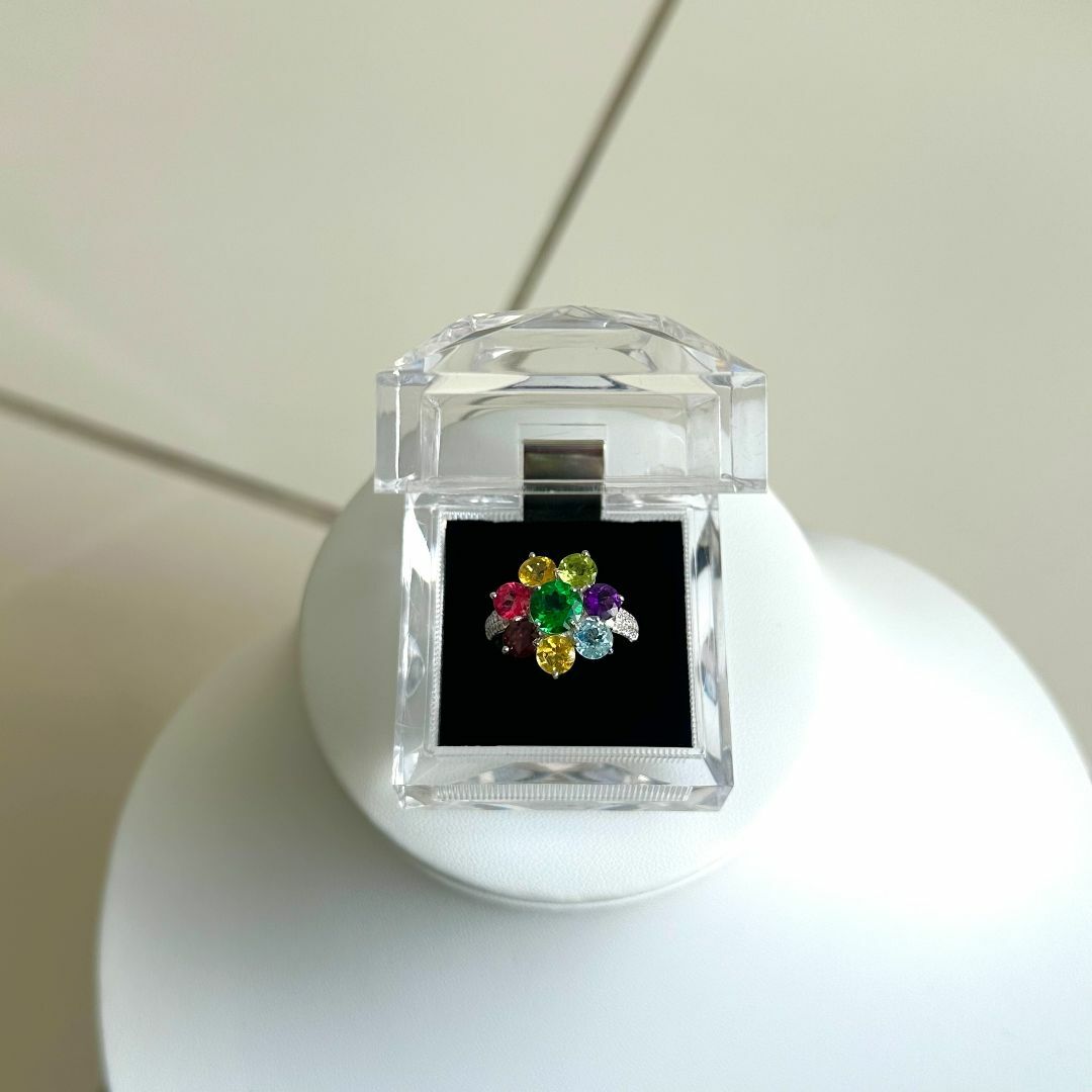 天然トパーズ・ガーネット・アメジスト・ダイアモンド[g8ur]6.5ctリング レディースのアクセサリー(リング(指輪))の商品写真