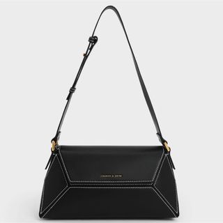 チャールズアンドキース(Charles and Keith)のNasrin ナスリン ジオメトリックショルダーバッグ （Black）  (ショルダーバッグ)