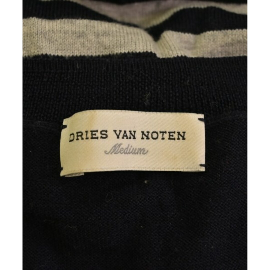 DRIES VAN NOTEN(ドリスヴァンノッテン)のDRIES VAN NOTEN ニット・セーター M 紺xグレー(ボーダー) 【古着】【中古】 メンズのトップス(ニット/セーター)の商品写真