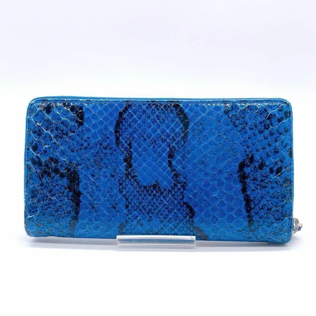 Gucci(グッチ)の【希少】GUCCI ブルーパイソン ラウンドファスナー 長財布 ユニセックス レディースのファッション小物(財布)の商品写真