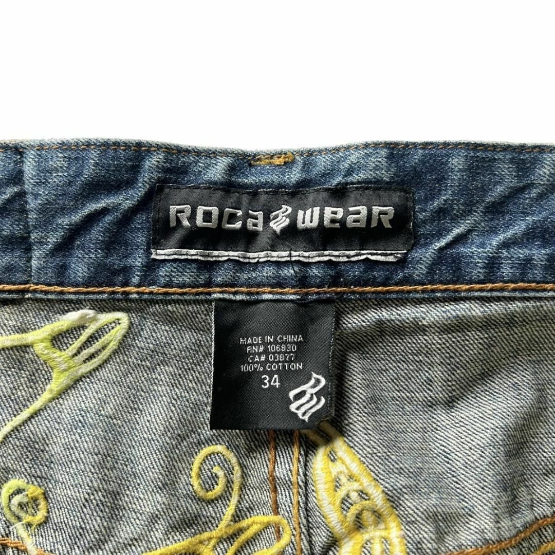 Rocawear(ロカウェア)のROCAWEAR デニム パンツ ジーンズ 34 W84 ガール刺繍 Y2K メンズのパンツ(デニム/ジーンズ)の商品写真