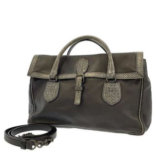 ボッテガヴェネタ(Bottega Veneta)のボッテガヴェネタ ハンドバッグ パイソン BOTTEGA VENETA 2way 黒(ハンドバッグ)