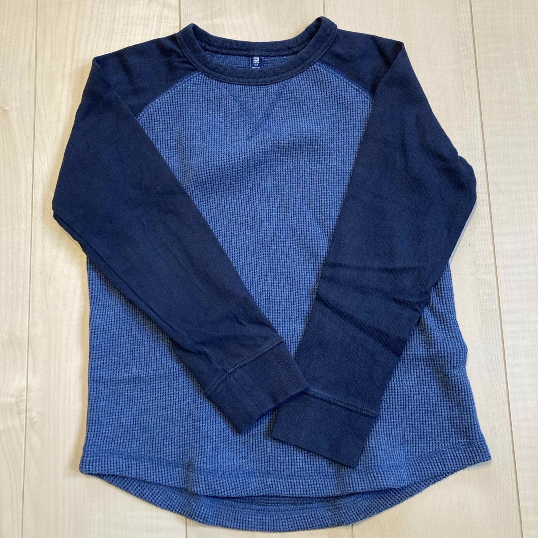 UNIQLO(ユニクロ)のうめこ様　ユニクロ　ワッフルT 120 キッズ/ベビー/マタニティのキッズ服男の子用(90cm~)(Tシャツ/カットソー)の商品写真