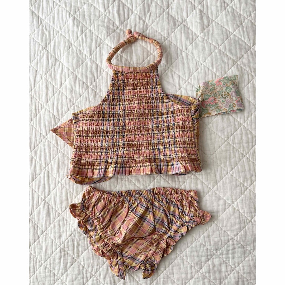 Caramel baby&child (キャラメルベビー&チャイルド)のBonjour diary RAINBOW CHECK SWIM SUIT 8Y キッズ/ベビー/マタニティのキッズ服女の子用(90cm~)(水着)の商品写真