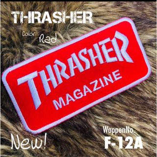 THRASHER◾️スラッシャー　マガジン　赤◆ワッペン　スケーター　スケボー