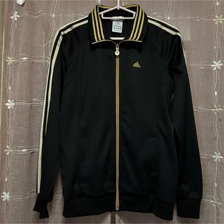 アディダス(adidas)のadidas CLIMALITE パーカー ジャージ ブラックゴールド 黒金 M(パーカー)