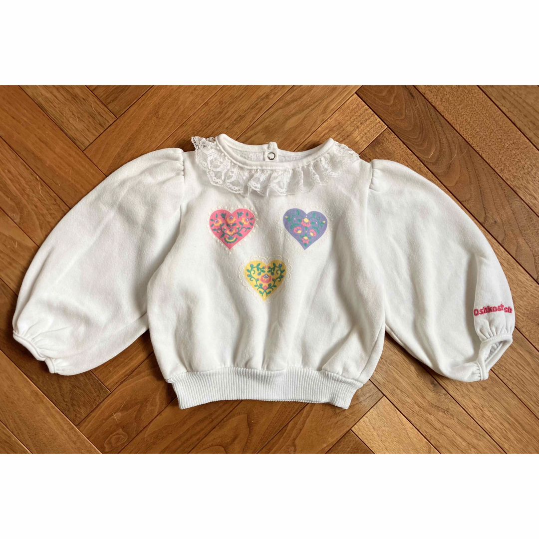 OshKosh(オシュコシュ)のoshkosh  カラフルハートプリント スウェット　3T キッズ/ベビー/マタニティのキッズ服女の子用(90cm~)(Tシャツ/カットソー)の商品写真