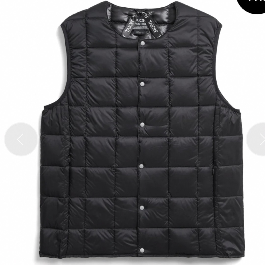 TAION(タイオン)のタイオン　インナーダウン　メンズ　ブラック　Lサイズ メンズのジャケット/アウター(ダウンベスト)の商品写真
