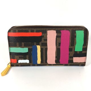 FENDI - 570超美品 フェンディ 二つ折り長財布 ズッカ レザー