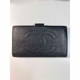 シャネル(CHANEL)のCHANELキャビアスキンがま口長財布(財布)