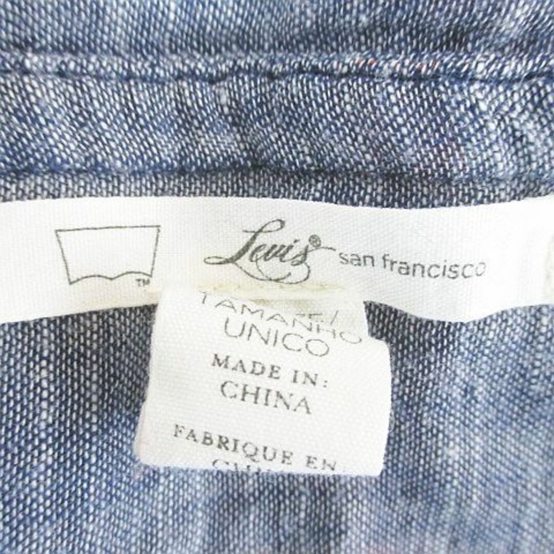 Levi's(リーバイス)のリーバイス チェック柄 五分袖 シャツ ブラウス 前開き FREE 紺 ネイビー レディースのトップス(その他)の商品写真