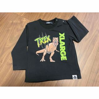 エクストララージキッズ(XLARGE KIDS)のXLARGE エクストララージ　ジュラシックパーク　たてロゴTシャツ 黒　90(Tシャツ/カットソー)