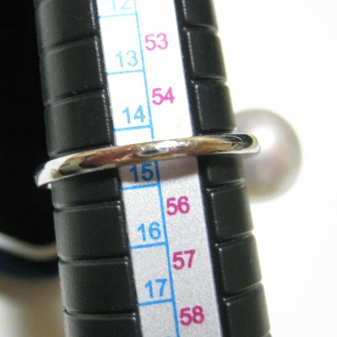 【18金 バロックパール リング K18】ホワイトゴールド 真珠 指輪 おしゃれ レディースのアクセサリー(リング(指輪))の商品写真