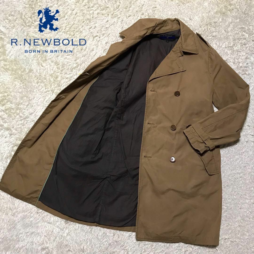 R.NEWBOLD(アールニューボールド)の【ロング丈】アールニューボールド　トレンチコート　ブラウン　人気L F839 メンズのジャケット/アウター(トレンチコート)の商品写真