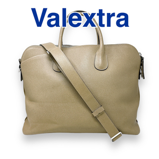 ヴァレクストラ(Valextra)のヴァレクストラ ビジネスバッグ ブリーフケース マイロゴ グレーベージュ レザー(ビジネスバッグ)