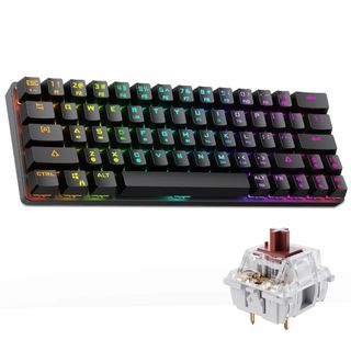 【色: ブラックブラウン】DIERYA 60% ワイヤレスメカニカルキーボード、(PC周辺機器)