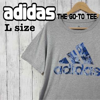 アディダス(adidas)のadidas アディダス パフォーマンスロゴ Tシャツ 半袖 グレー 海外古着(Tシャツ/カットソー(半袖/袖なし))