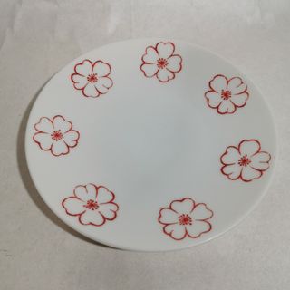 クリハラハルミ(栗原はるみ)の栗原はるみ 15cm中皿 白地に梅花柄 USED良品(食器)