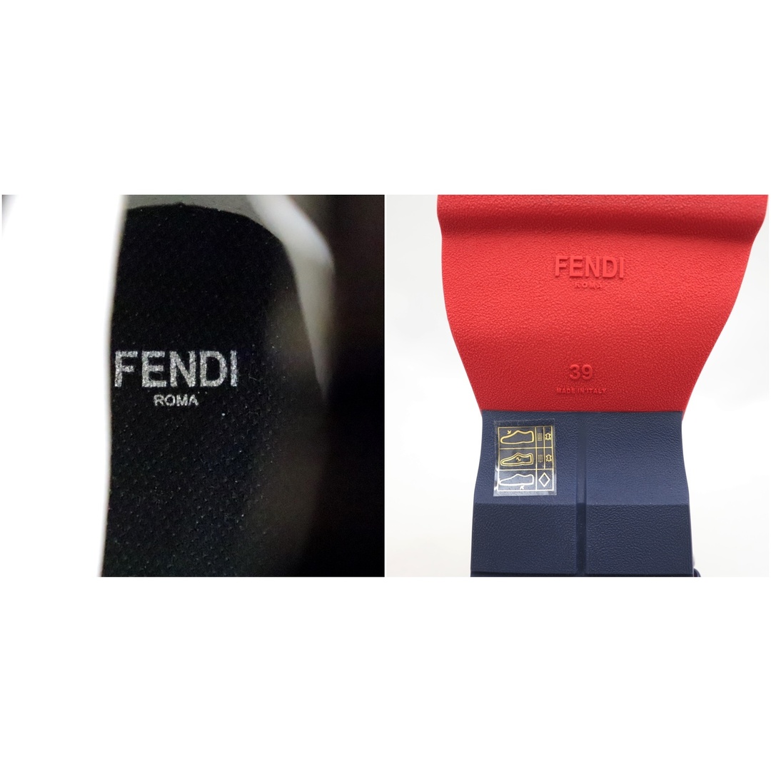 FENDI(フェンディ)の新品同様 フェンディ FILA ロゴマニア ソックス スニーカー メンズ 白 赤 青 ズッカ柄 FENDIMANIA FENDI メンズの靴/シューズ(スニーカー)の商品写真