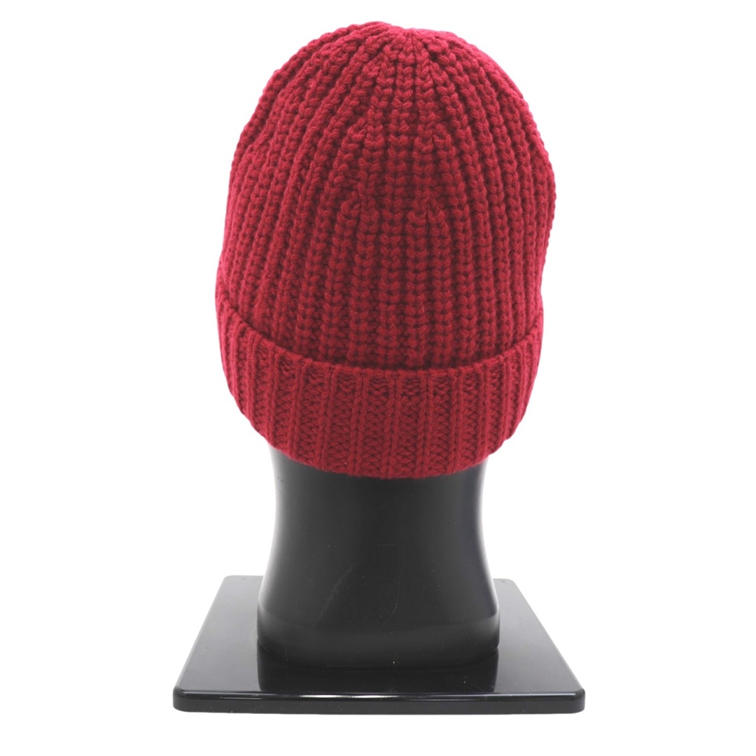 LOUIS VUITTON(ルイヴィトン)の新品同様 ルイ・ヴィトン カシミヤ ニットヘッドハット ニットキャップ 赤 サイズ表記なし ビーニー LVロゴパッチ M76048 LOUIS VUITTON レディースの帽子(ニット帽/ビーニー)の商品写真