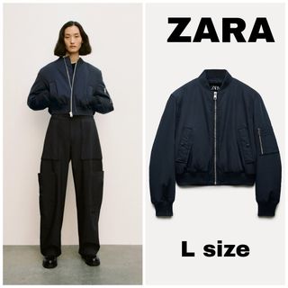 ザラ(ZARA)のZARA　ZW COLLECTION ショート ボンバージャケット　Lサイズ(ブルゾン)