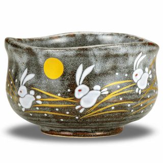 【特価セール】九谷焼 抹茶碗 はねうさぎ K3-0824(容器)