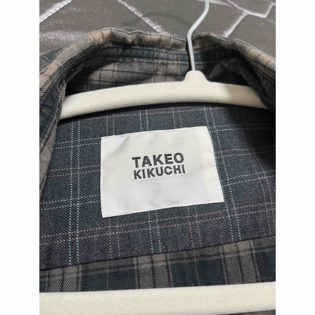 TAKEO KIKUCHI(タケオキクチ)のタケオキクチ　ブラウン系チェック長袖シャツ　メンズM メンズのトップス(シャツ)の商品写真