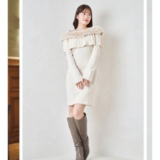 ハーリップトゥ(Her lip to)のherlipto Ritz Faux Fur Mini Dress(ミニワンピース)